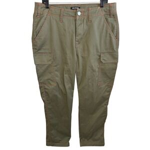 True Religion Men's Cargo Pants Olive Green Orange Contrast Stitch Size 32